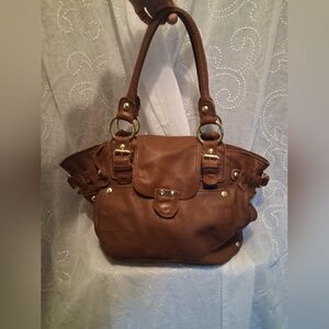 Linea Pelle Brown Leather Shoulder Bag